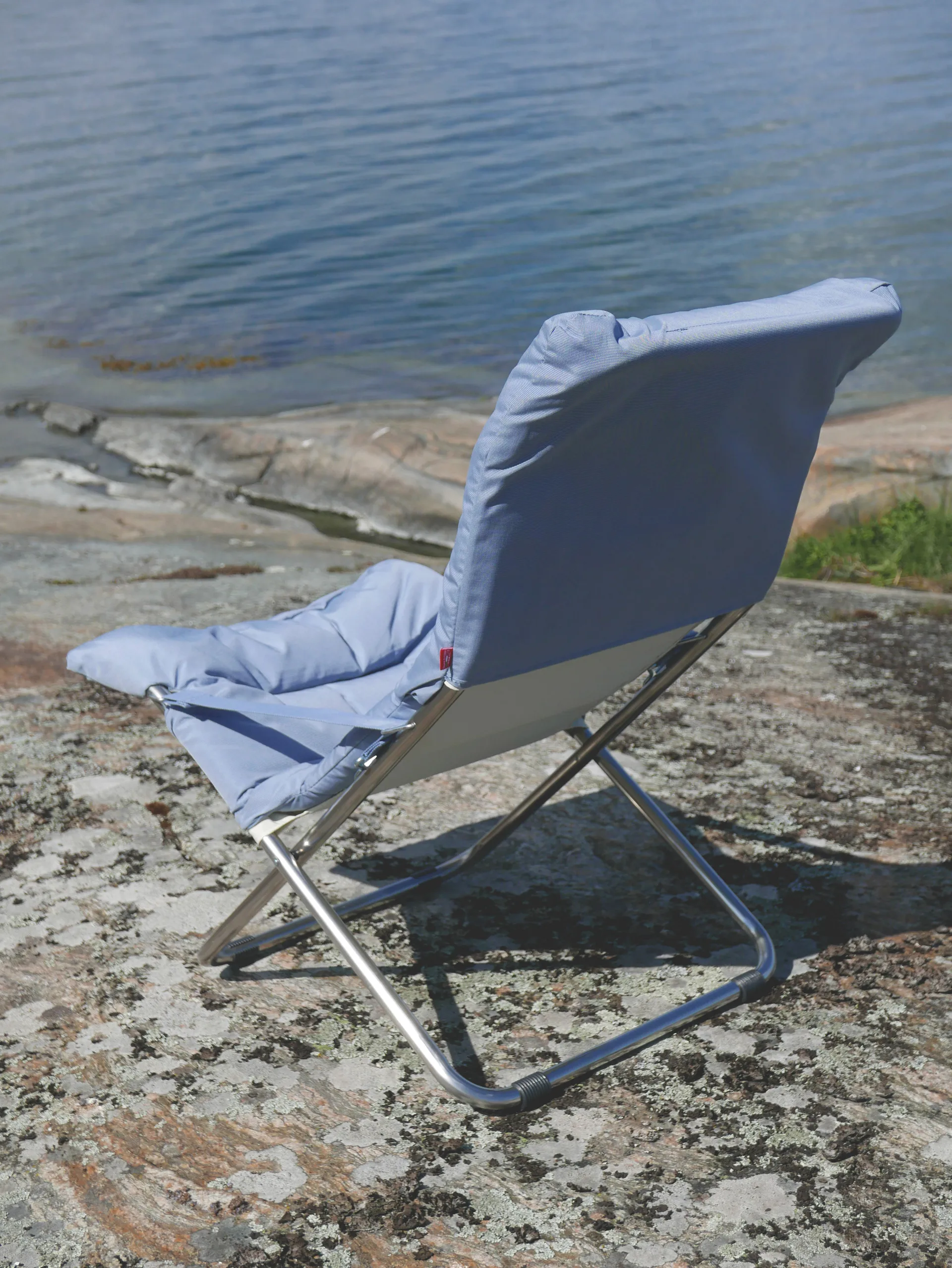 Fiesta Soft sun lounger, Light blue-beige supertex Fiam