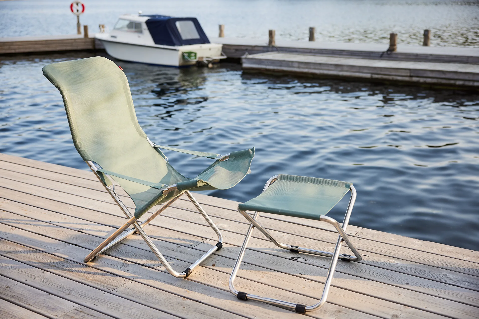 Fiesta sun lounger, Sage green Fiam