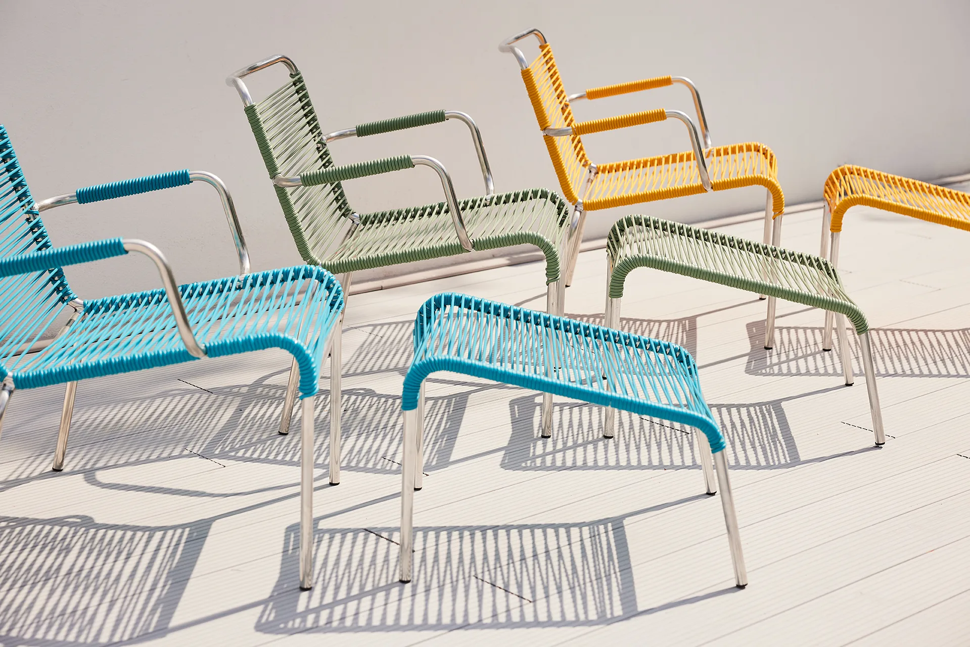 Mya Lounge footrest, Sage green Fiam