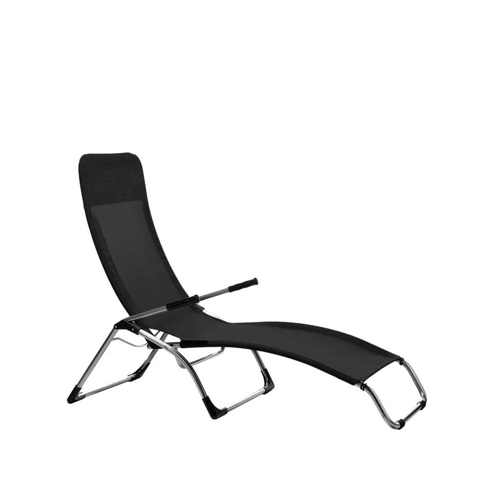 Samba sun lounger, Textaline black-aluminium stand Fiam