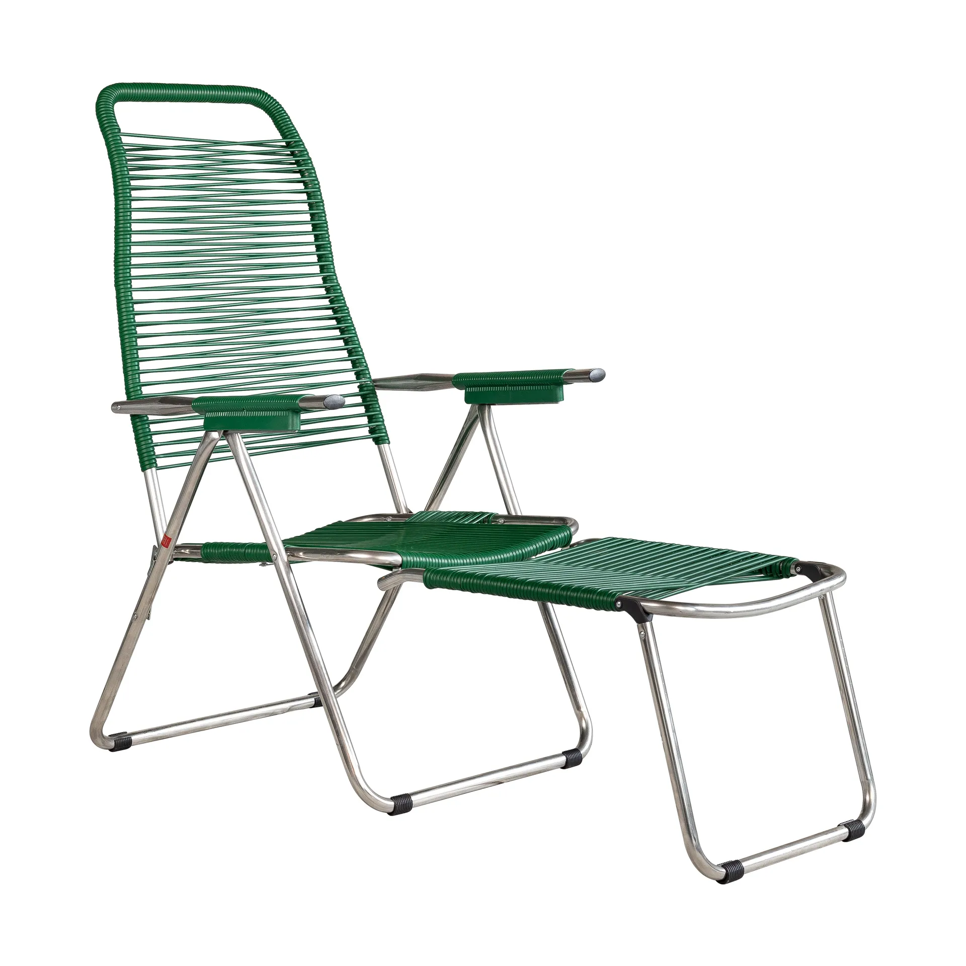 Spaghetti sun lounger with footrest, Green Fiam