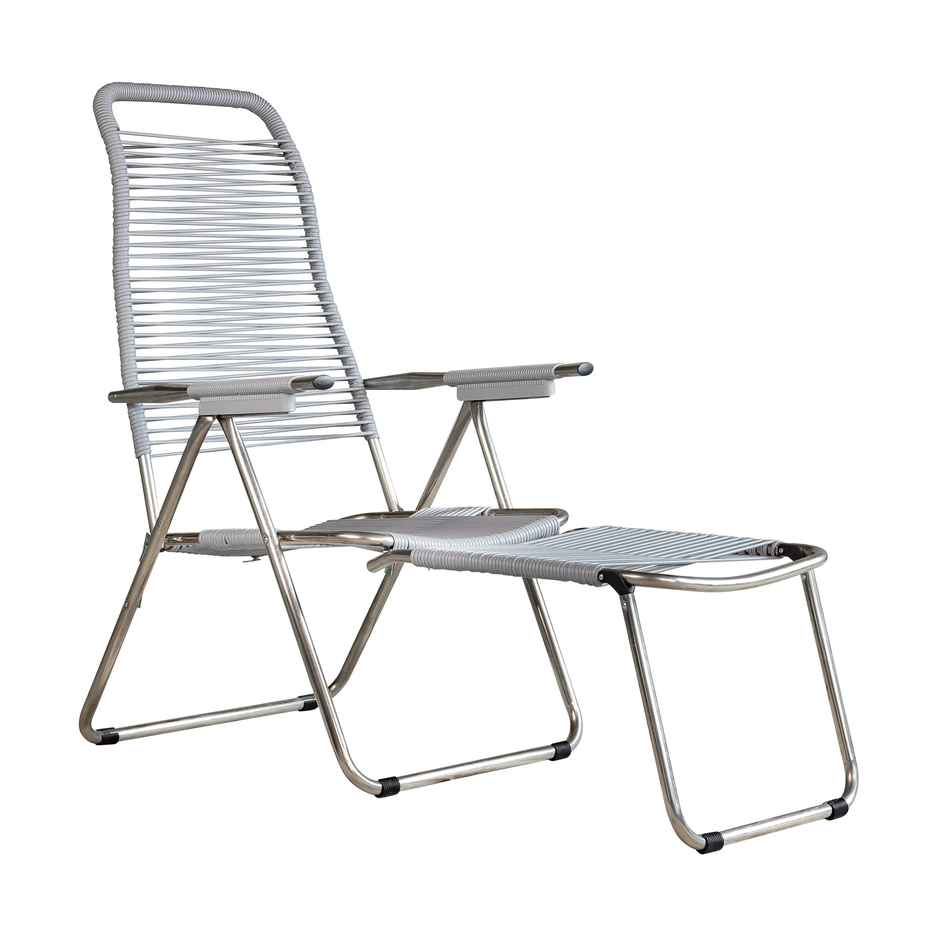 Spaghetti sun lounger with footrest, Grey Fiam