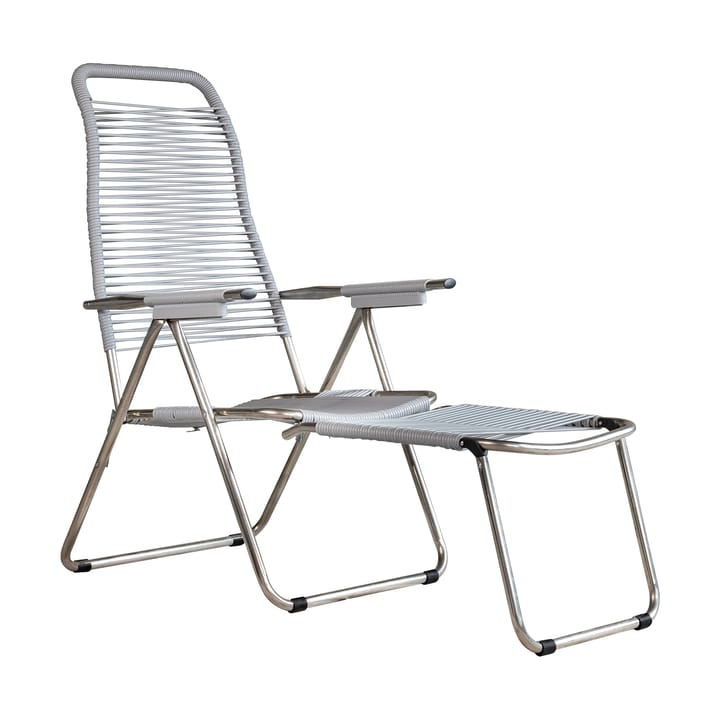 Spaghetti sun lounger with footrest - Grey - Fiam