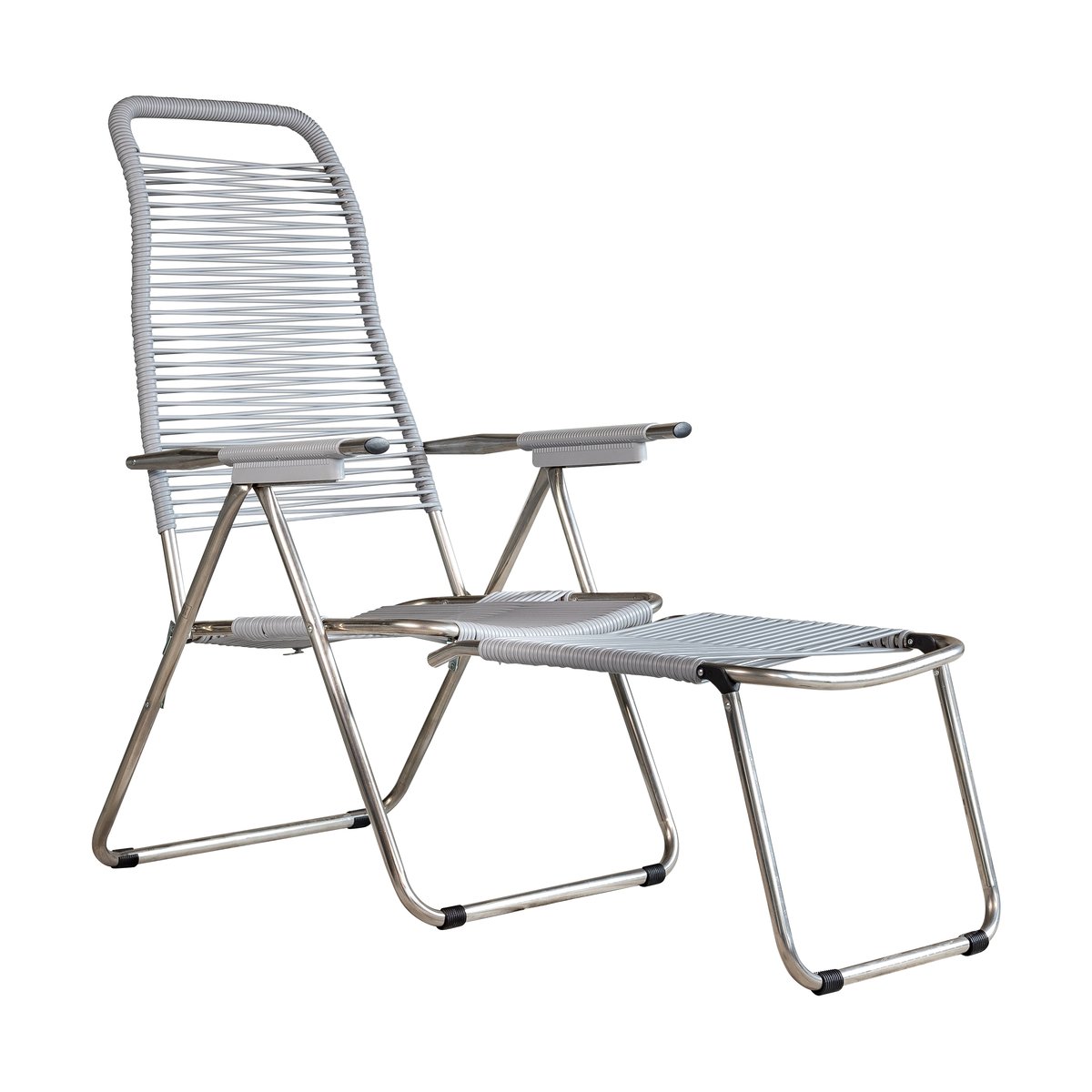 Fiam Spaghetti sun lounger with footrest Grey | Scandinavian Design | Grey