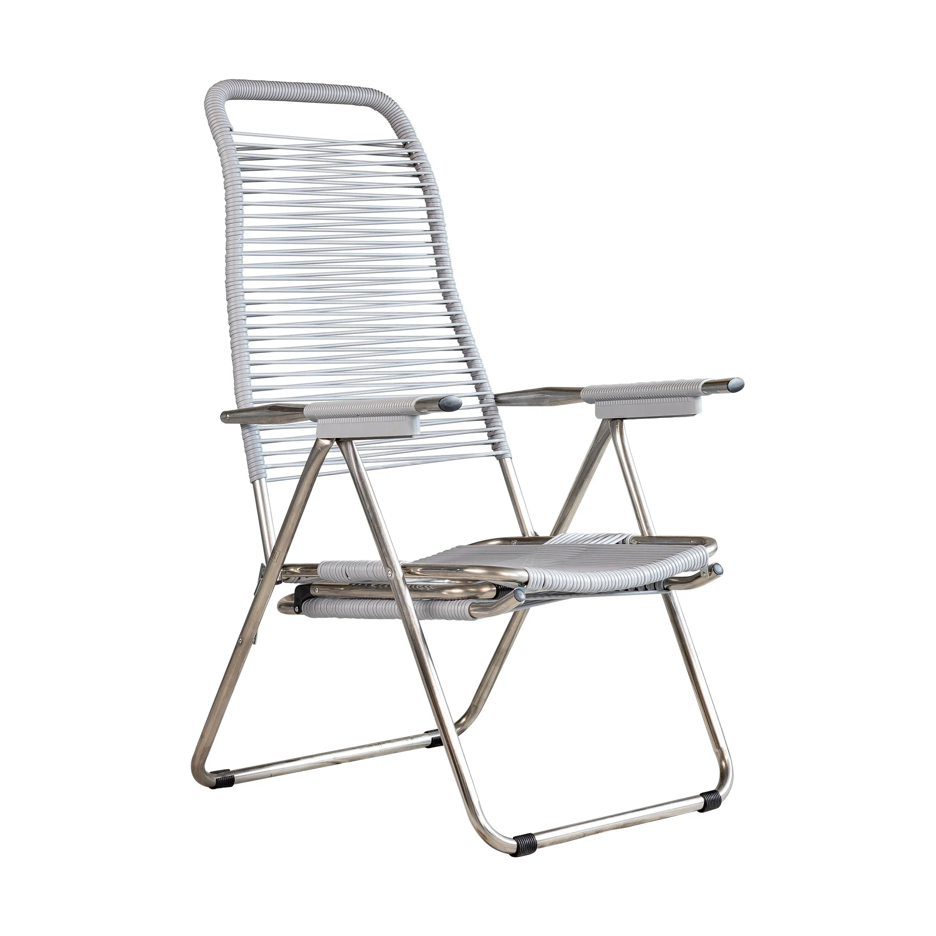 Spaghetti sun lounger with footrest, Grey Fiam