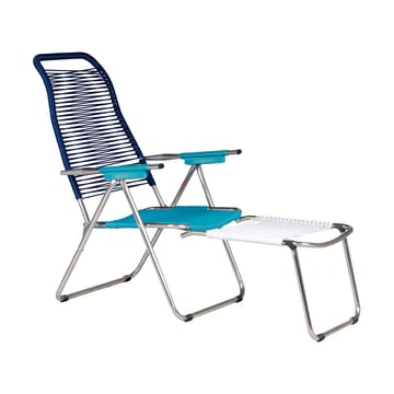 Spaghetti sun lounger with footrest - Multi-blue - Fiam