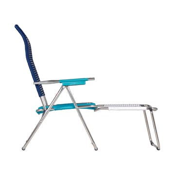 Spaghetti sun lounger with footrest - Multi-blue - Fiam