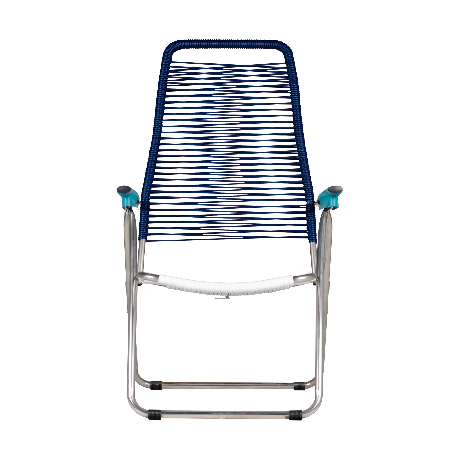 Spaghetti sun lounger with footrest, Multi-blue Fiam