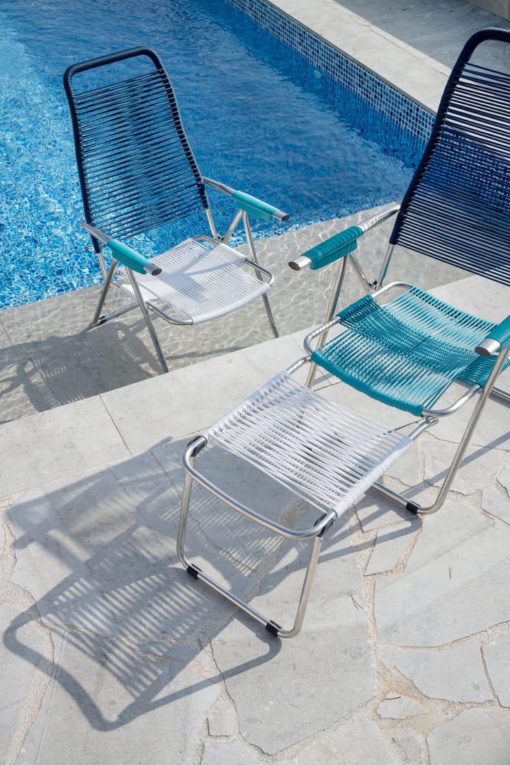 Spaghetti sun lounger with footrest - Multi-blue - Fiam