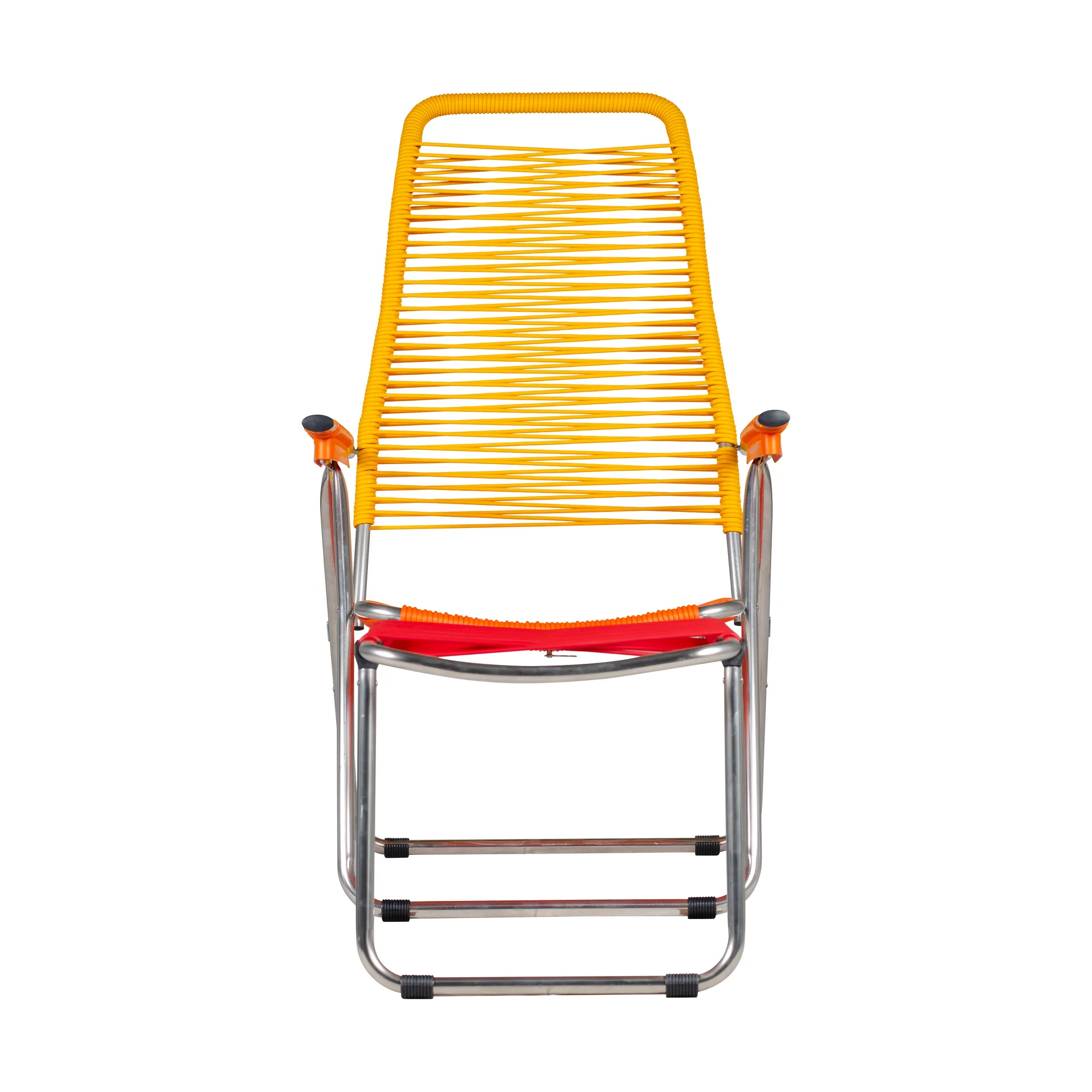 Spaghetti sun lounger with footrest, Multi-yellow Fiam