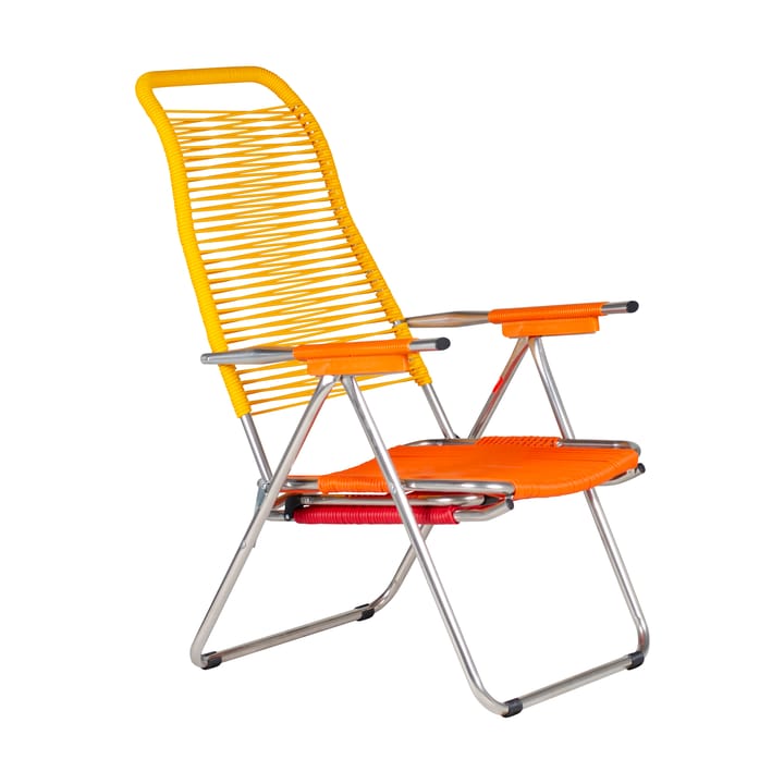 Spaghetti sun lounger with footrest - Multi-yellow - Fiam