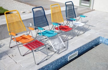 Spaghetti sun lounger with footrest - Multi-yellow - Fiam