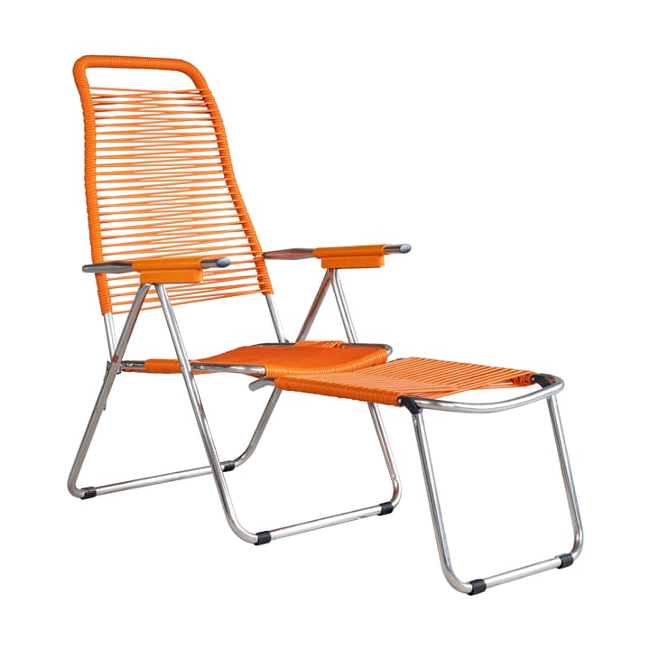 Spaghetti sun lounger with footrest - Orange - Fiam