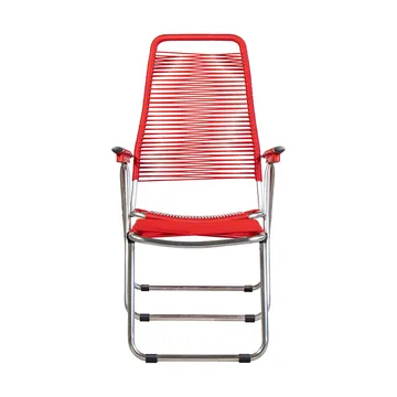 Spaghetti sun lounger with footrest - Red - Fiam