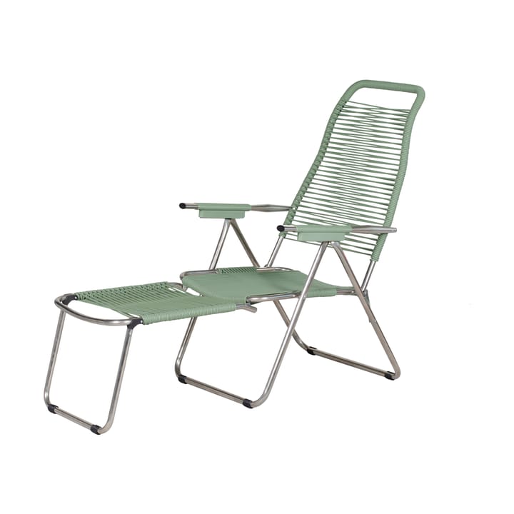 Spaghetti sun lounger with footrest - Sage green - Fiam