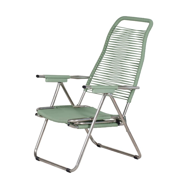 Spaghetti sun lounger with footrest - Sage green - Fiam