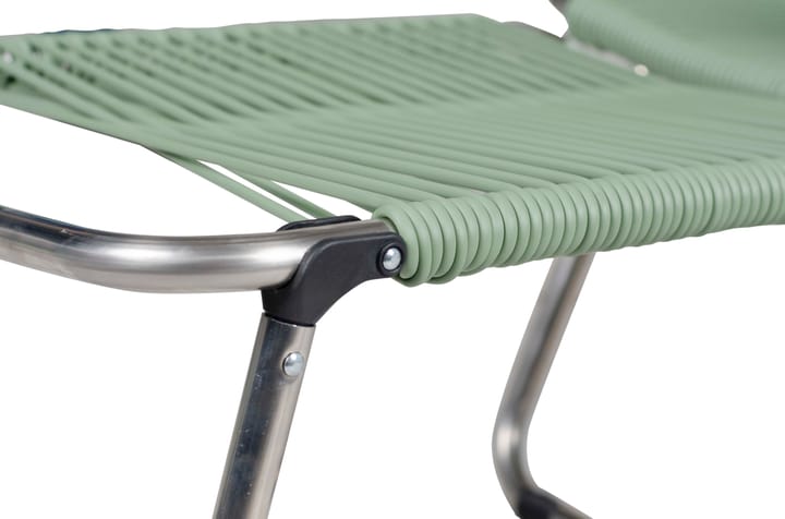 Spaghetti sun lounger with footrest - Sage green - Fiam