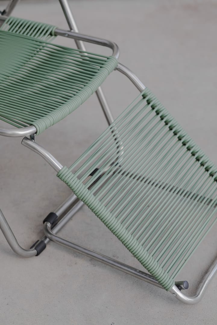 Spaghetti sun lounger with footrest - Sage green - Fiam