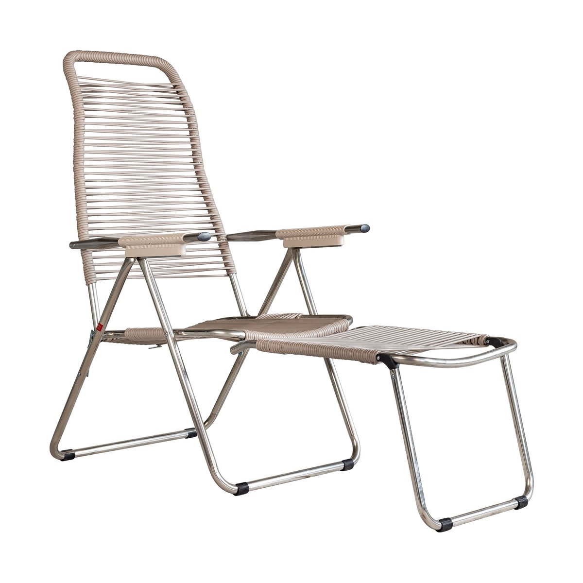 Fiam Spaghetti sun lounger with footrest Taupe | Scandinavian Design | Beige