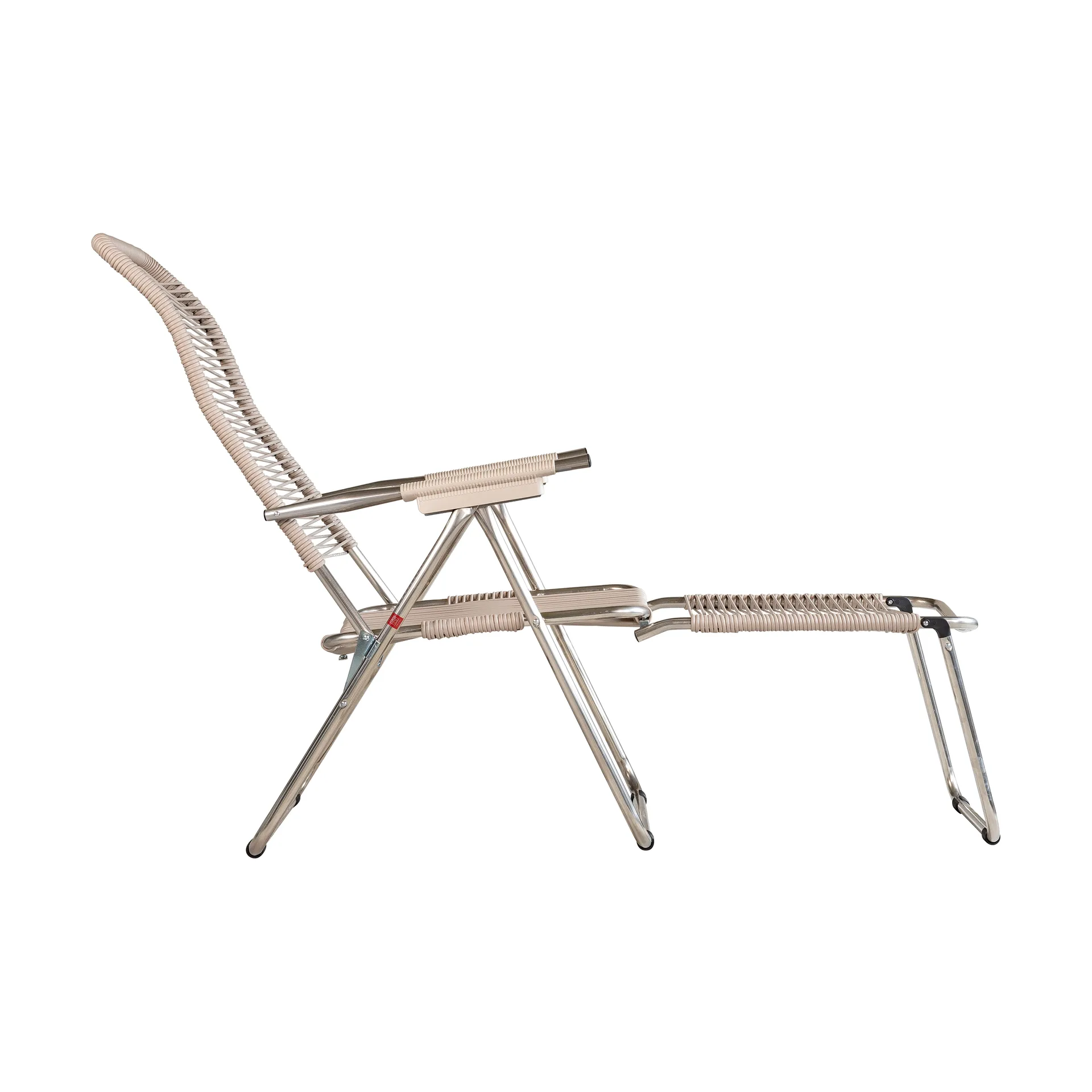 Spaghetti sun lounger with footrest, Taupe Fiam