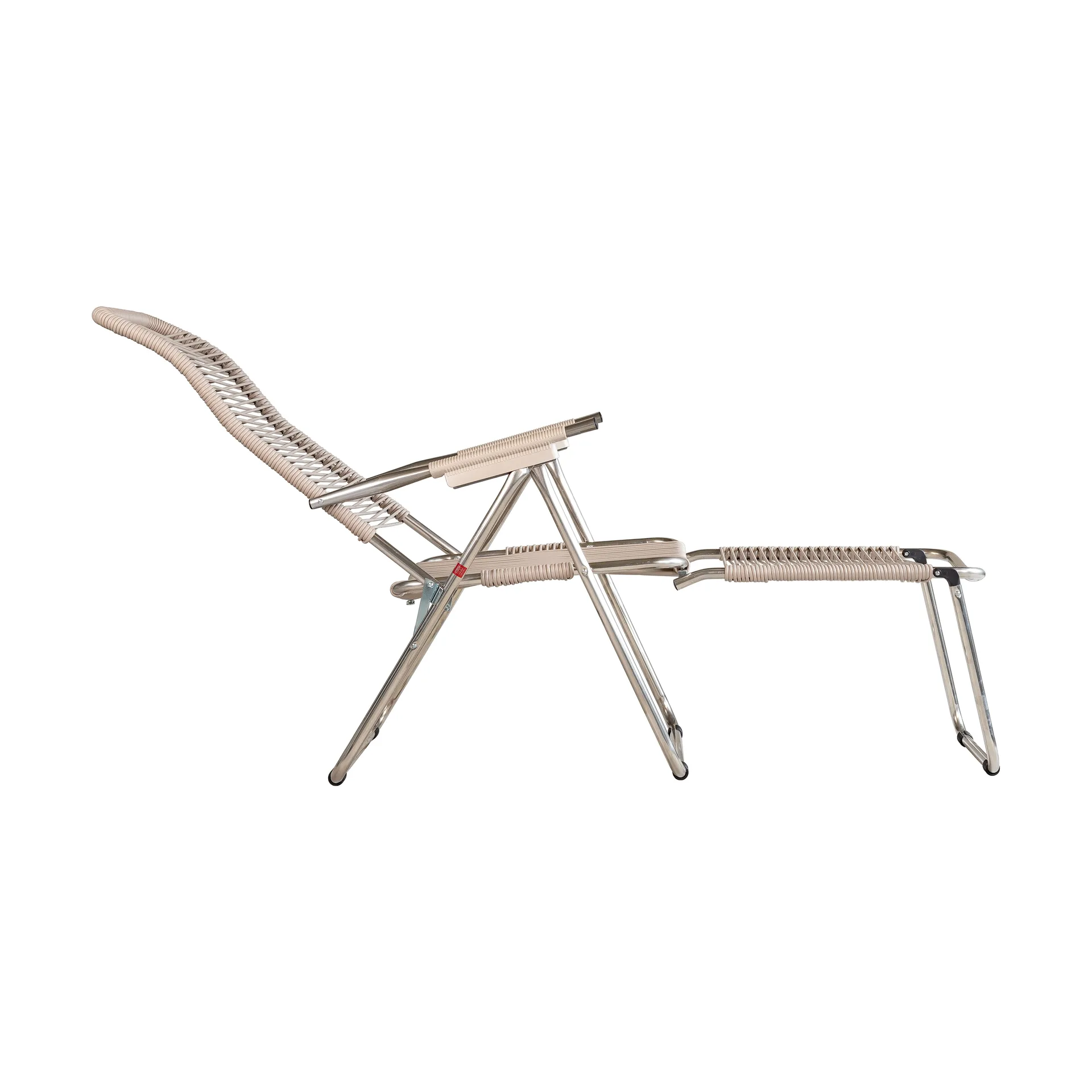 Spaghetti sun lounger with footrest, Taupe Fiam