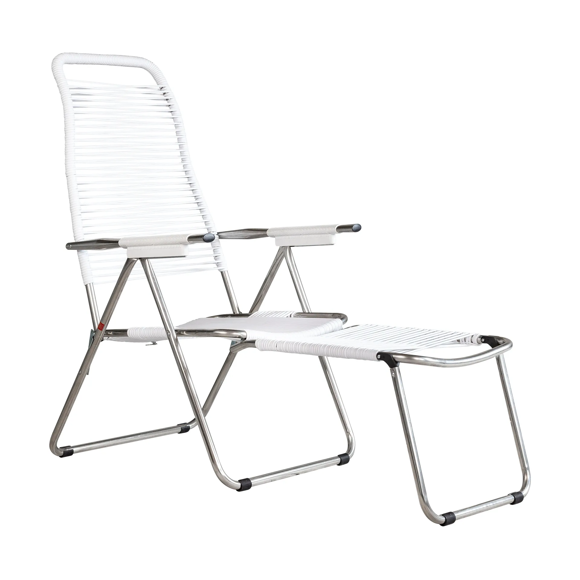 Spaghetti sun lounger with footrest, White Fiam