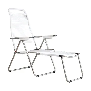 Spaghetti sun lounger with footrest - White - Fiam