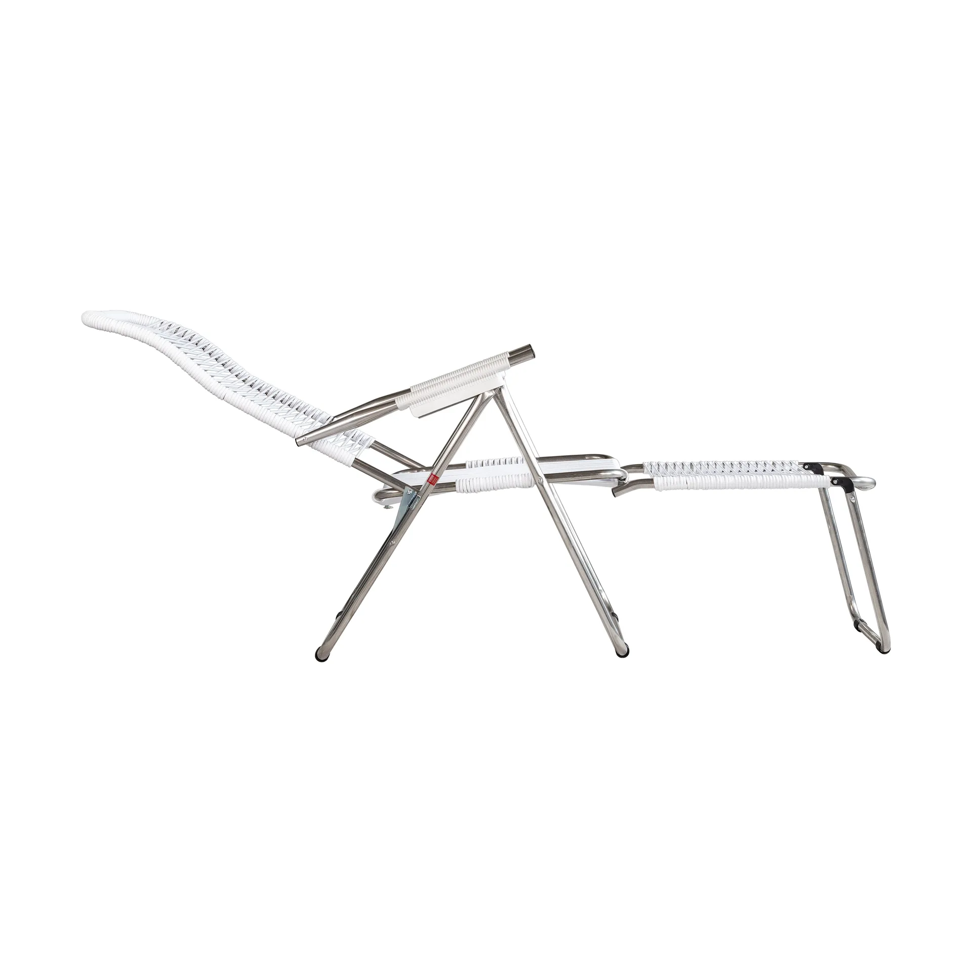 Spaghetti sun lounger with footrest, White Fiam