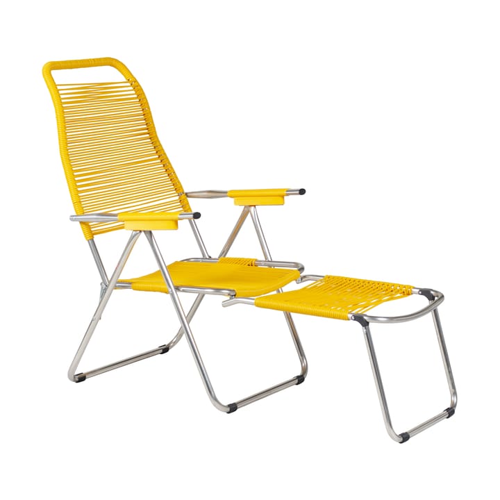 Spaghetti sun lounger with footrest - Yellow - Fiam