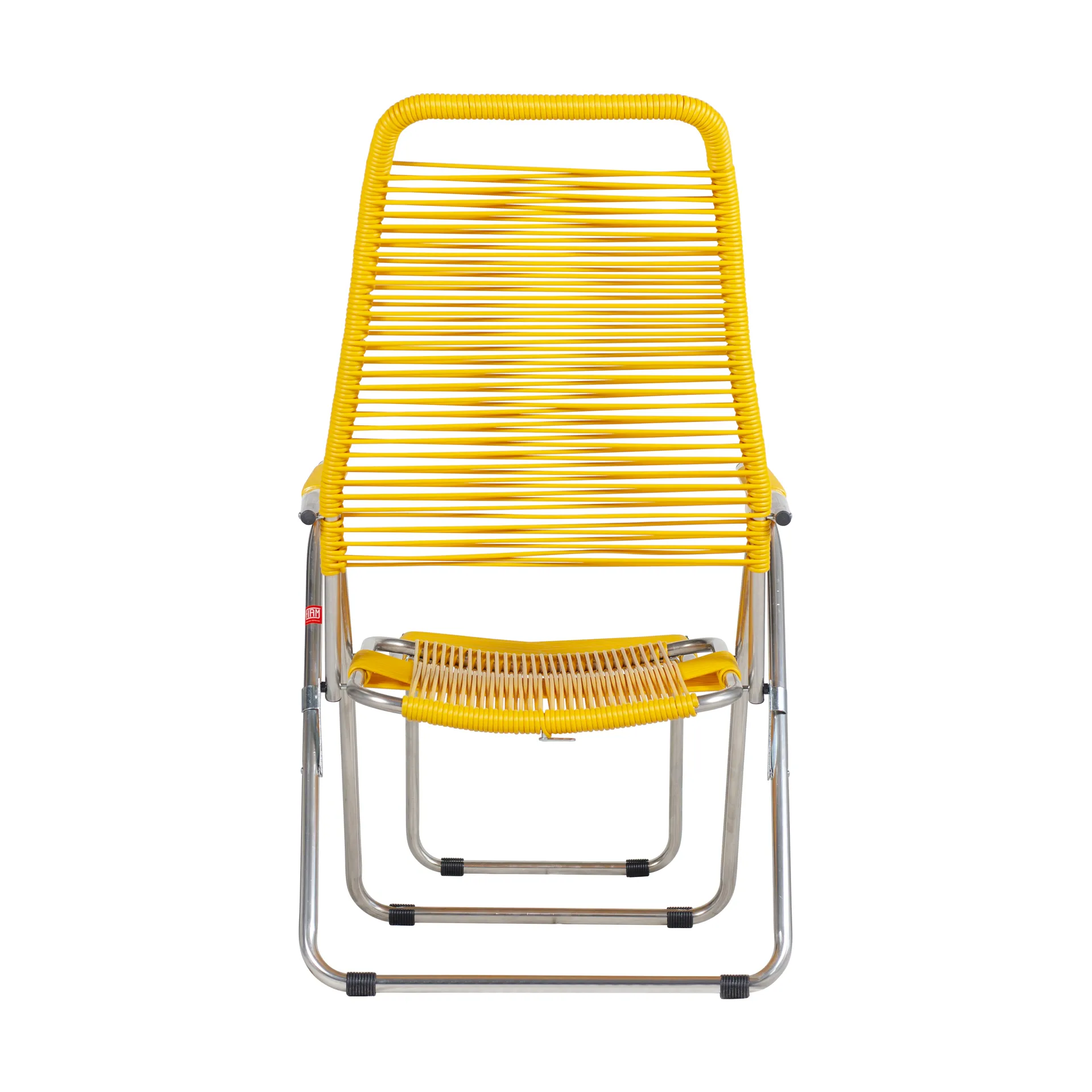 Spaghetti sun lounger with footrest, Yellow Fiam