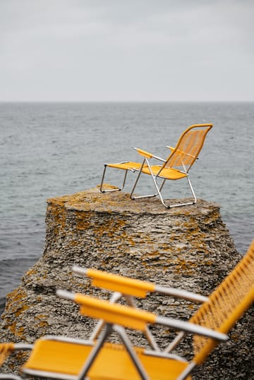 Spaghetti sun lounger with footrest - Yellow - Fiam