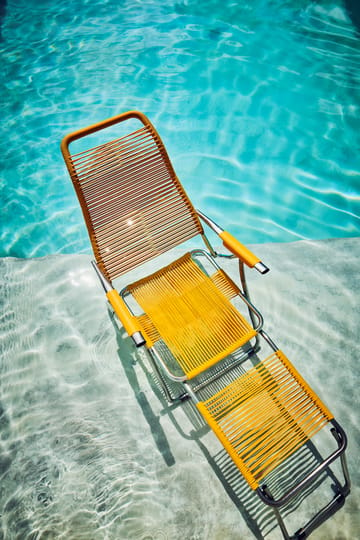 Spaghetti sun lounger with footrest - Yellow - Fiam