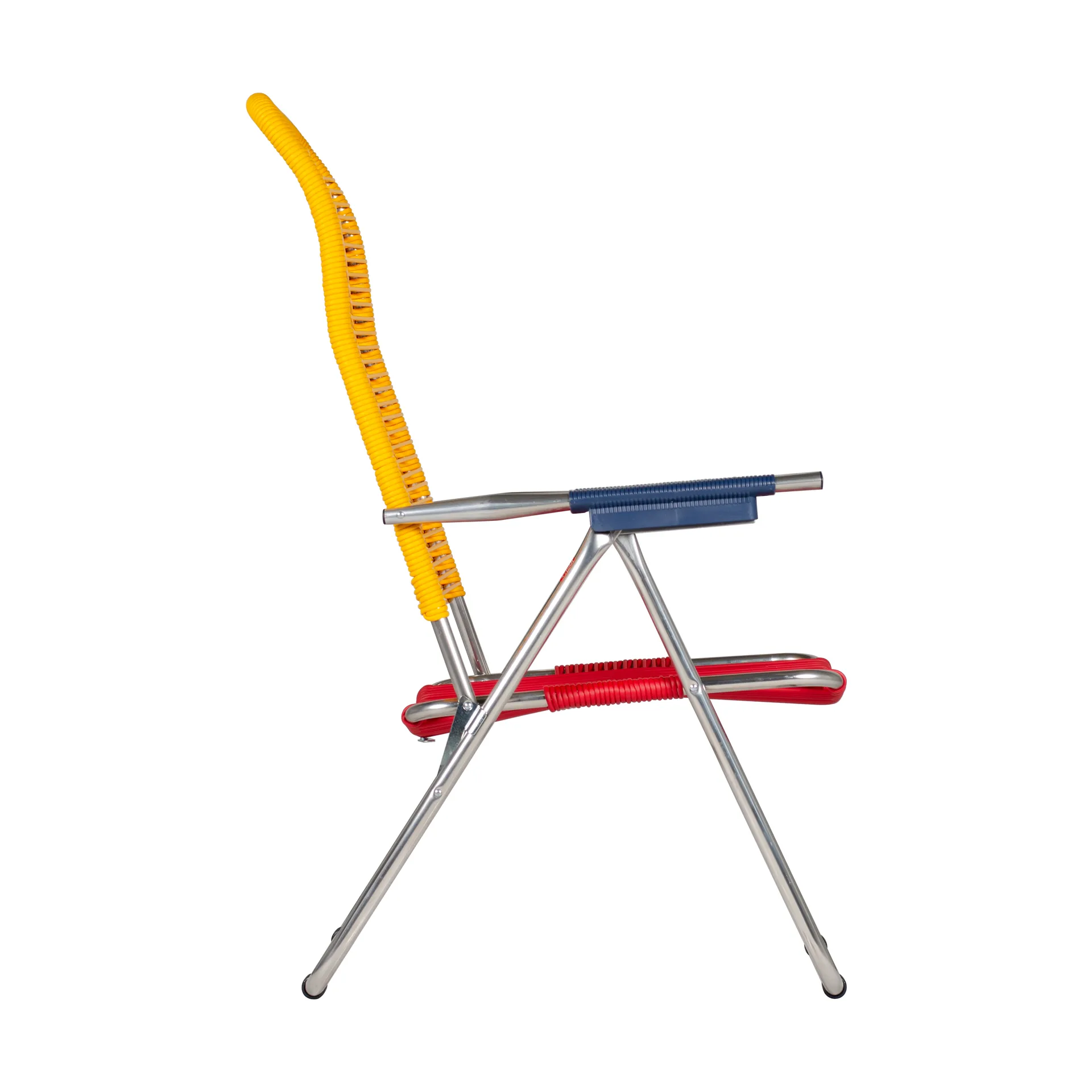 Spaghetti sun lounger without footrest, Multi-aluminium frame-yellow Fiam