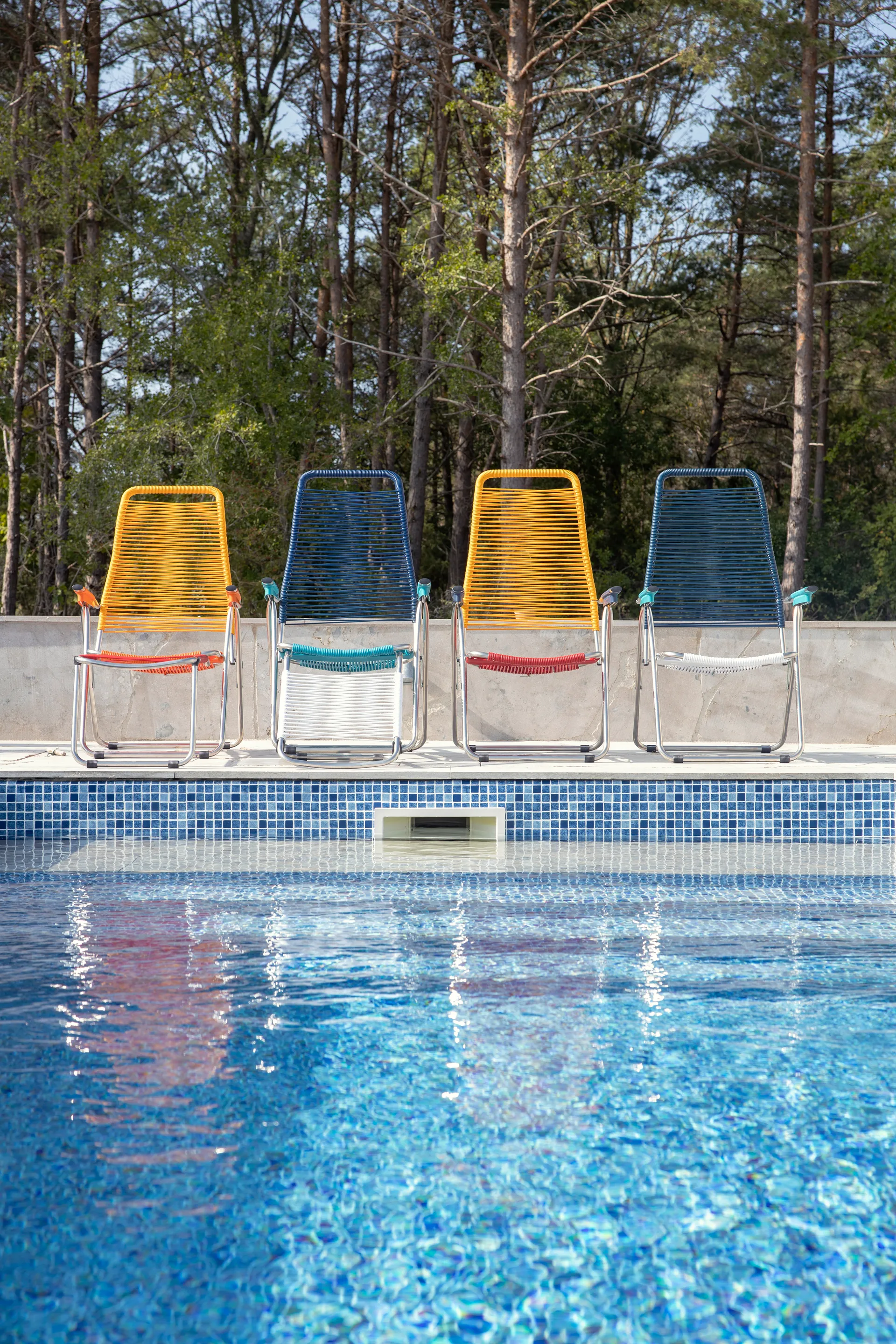 Spaghetti sun lounger without footrest, Multi-aluminium frame-yellow Fiam