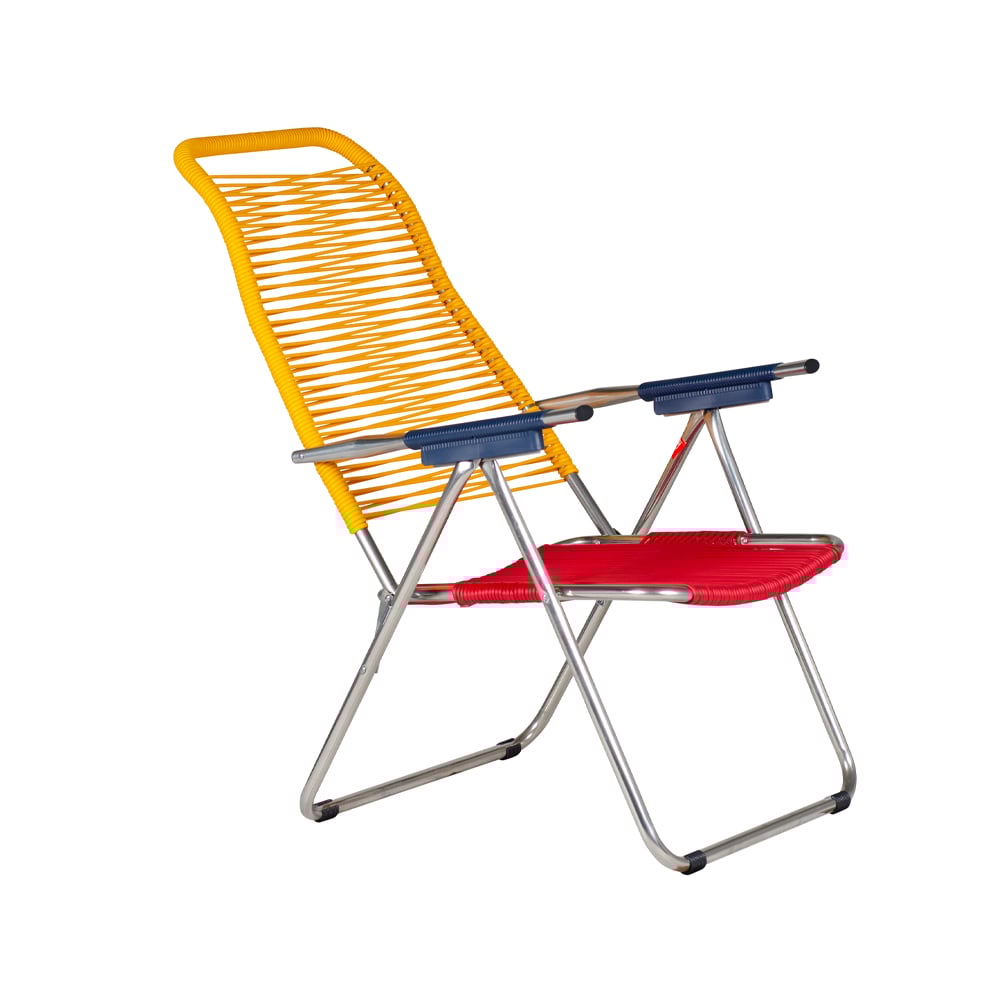 Fiam Spaghetti sun lounger without footrest Multi-aluminium frame-yellow