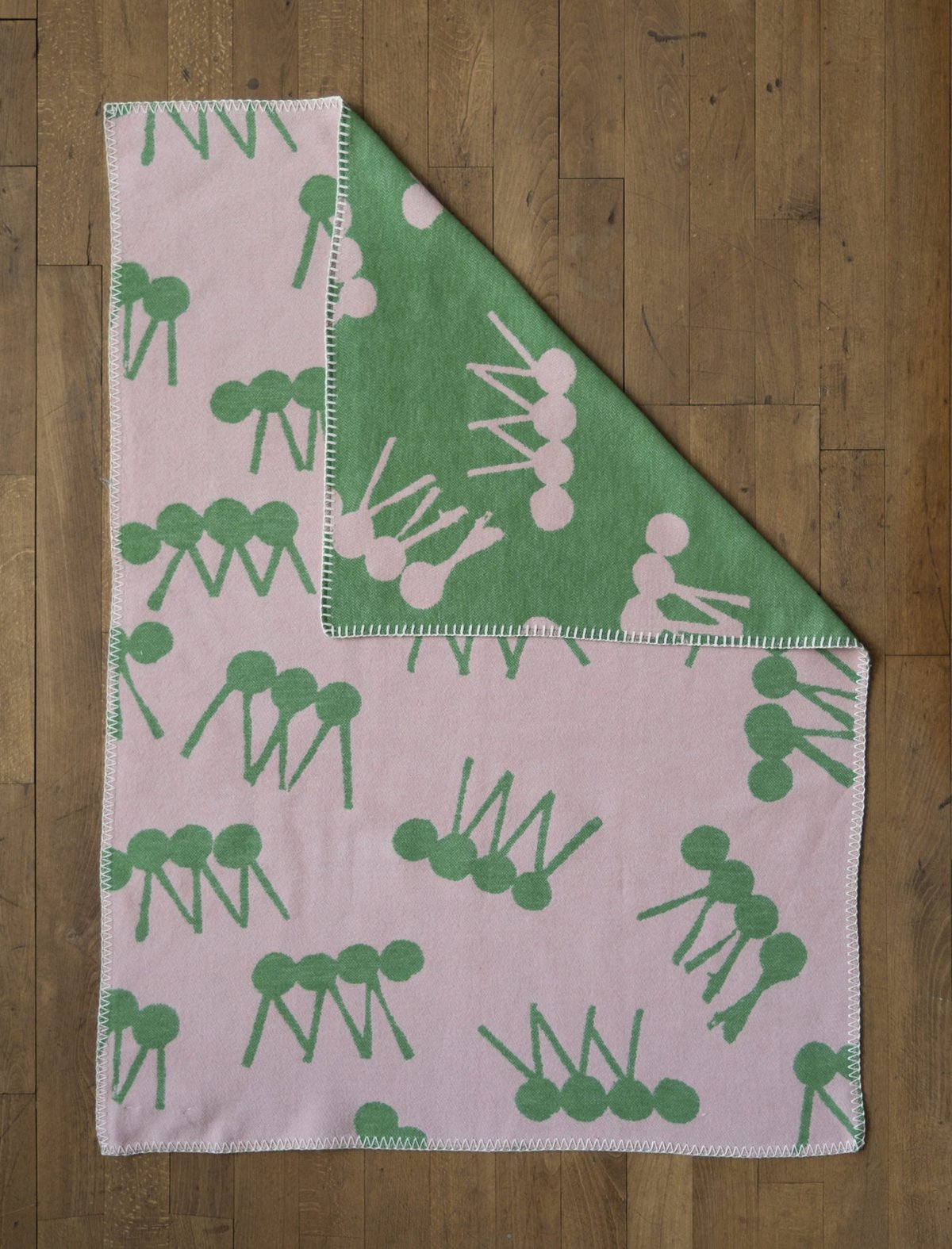 Fine Little Day Ant baby blanket 70x100 cm Green-pink