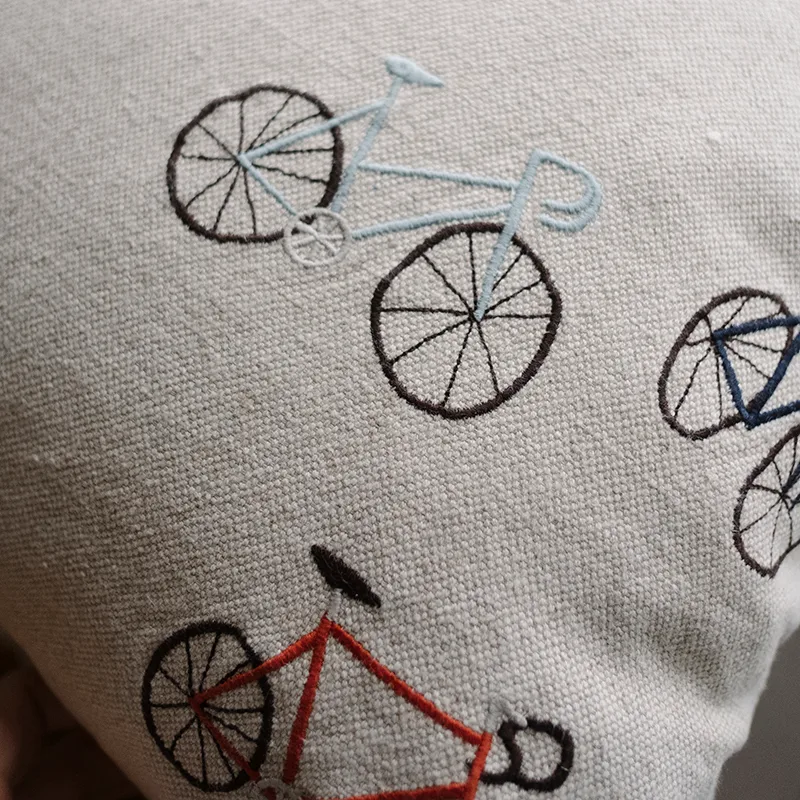 Bicycles cushion cover 48x48 cm, beige Fine Little Day