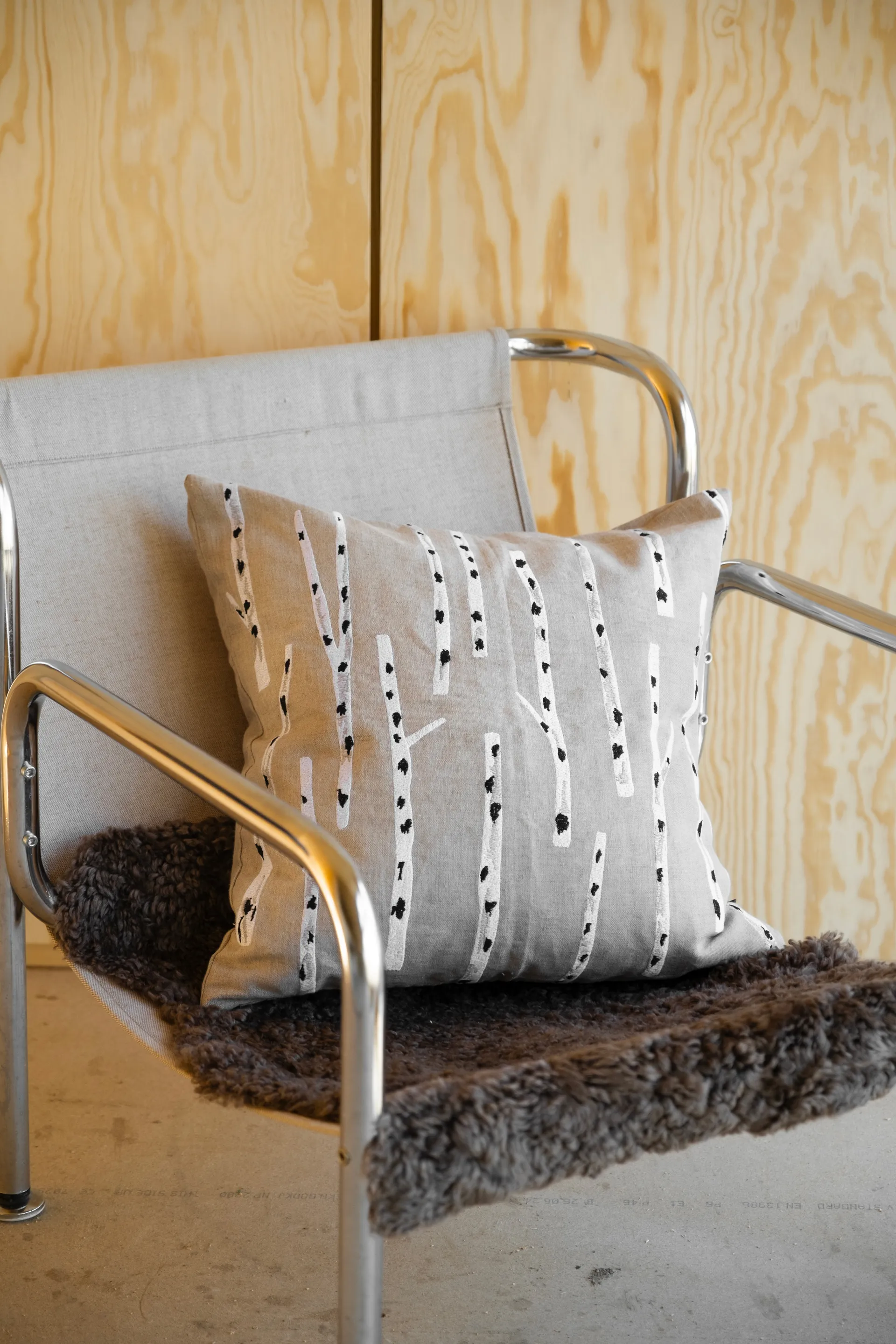 Birch cushion cover 48x48 cm, Natural Fine Little Day