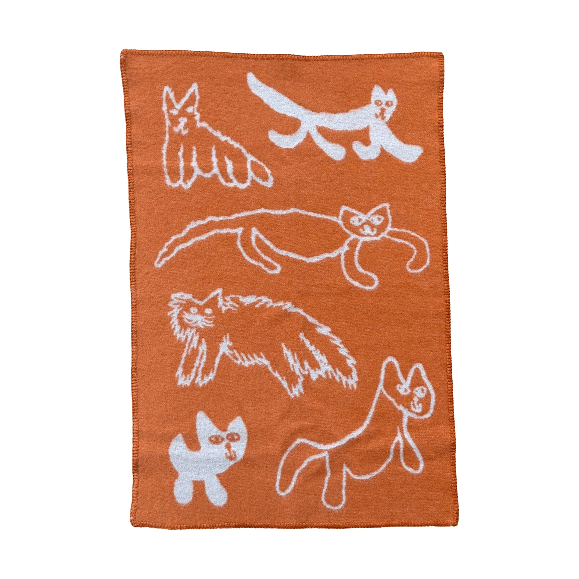 Cats wool throw, Orange, 65x95 cm Fine Little Day