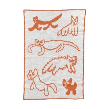 Cats wool throw - Orange, 65x95 cm - Fine Little Day