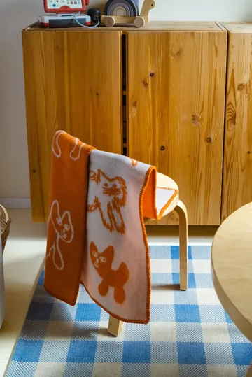 Cats wool throw - Orange, 65x95 cm - Fine Little Day