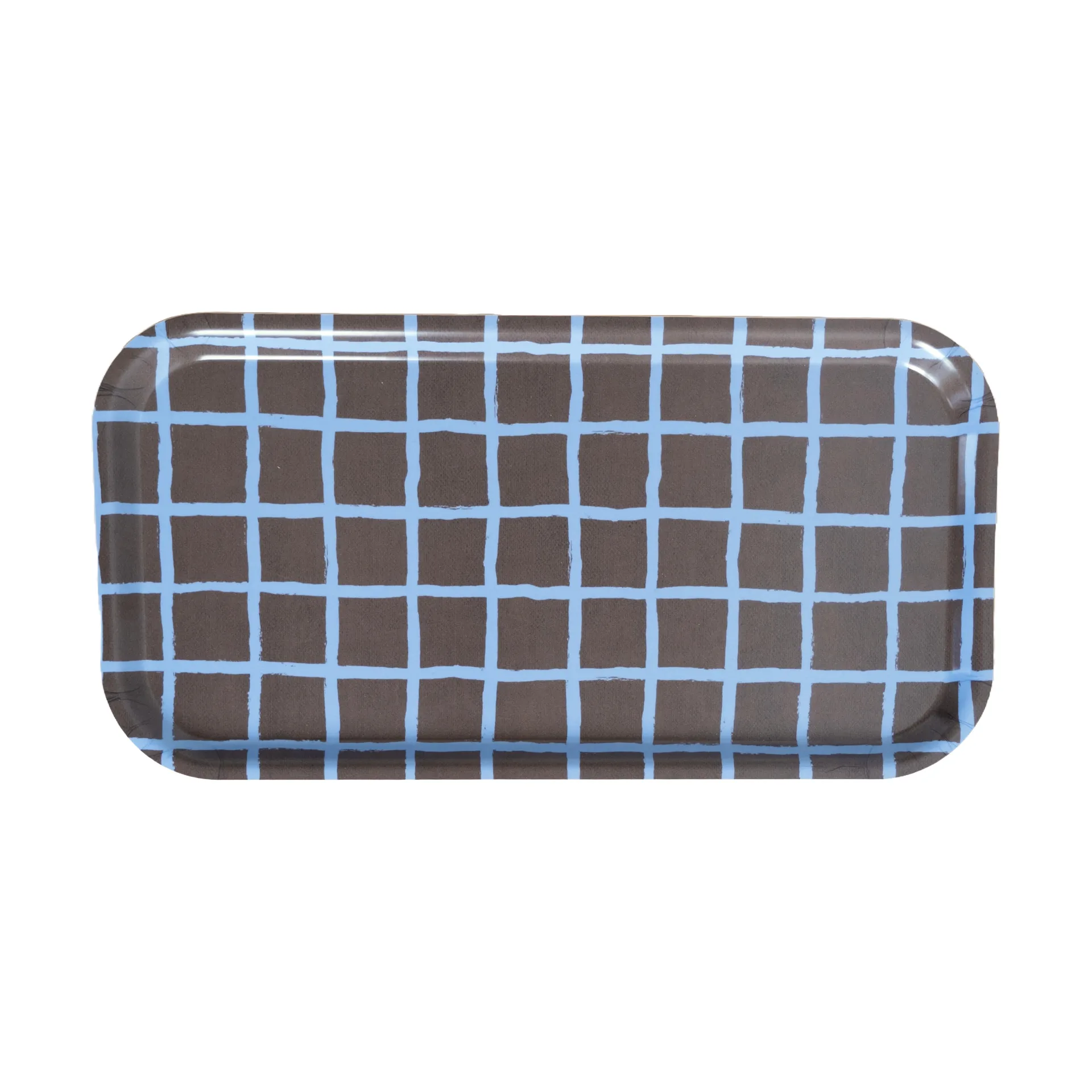 Checkered tray 22x43 cm, Brown Fine Little Day