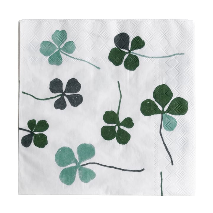 Clover napkin 25 pack - White-green - Fine Little Day
