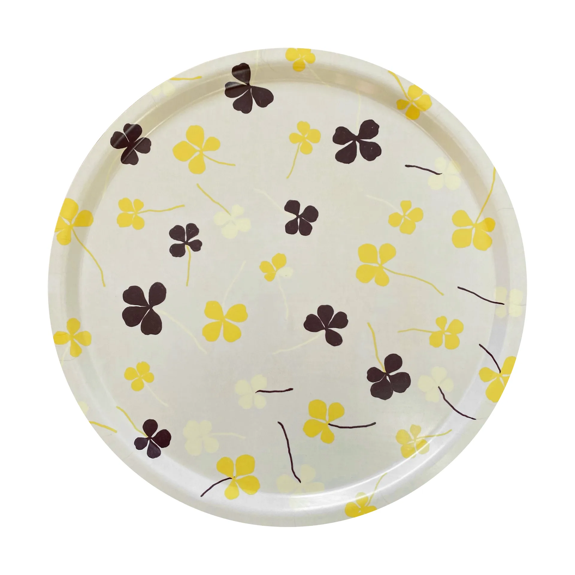 Clover tray Ø38 cm, White-yellow Fine Little Day