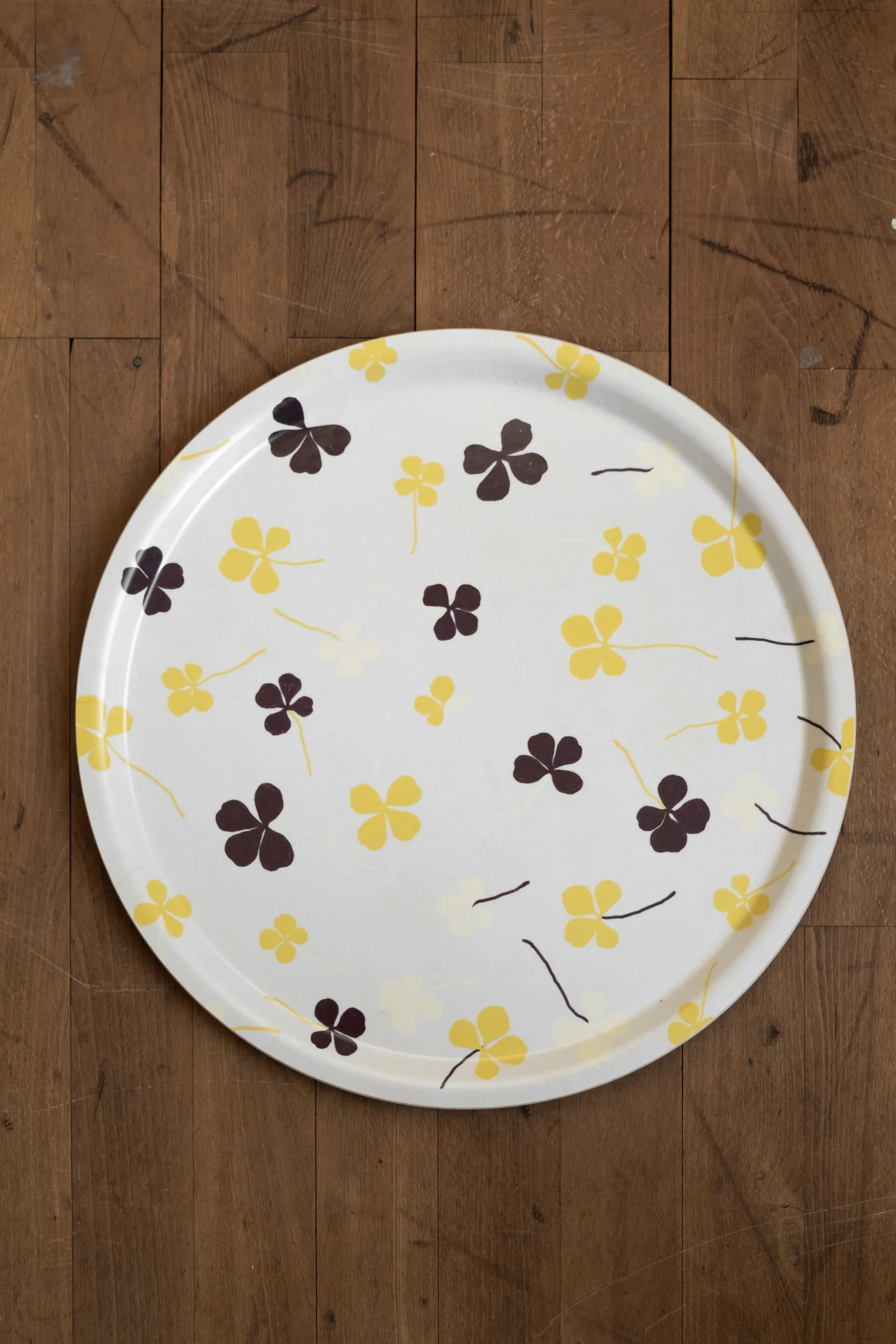 Clover tray Ø38 cm, White-yellow Fine Little Day