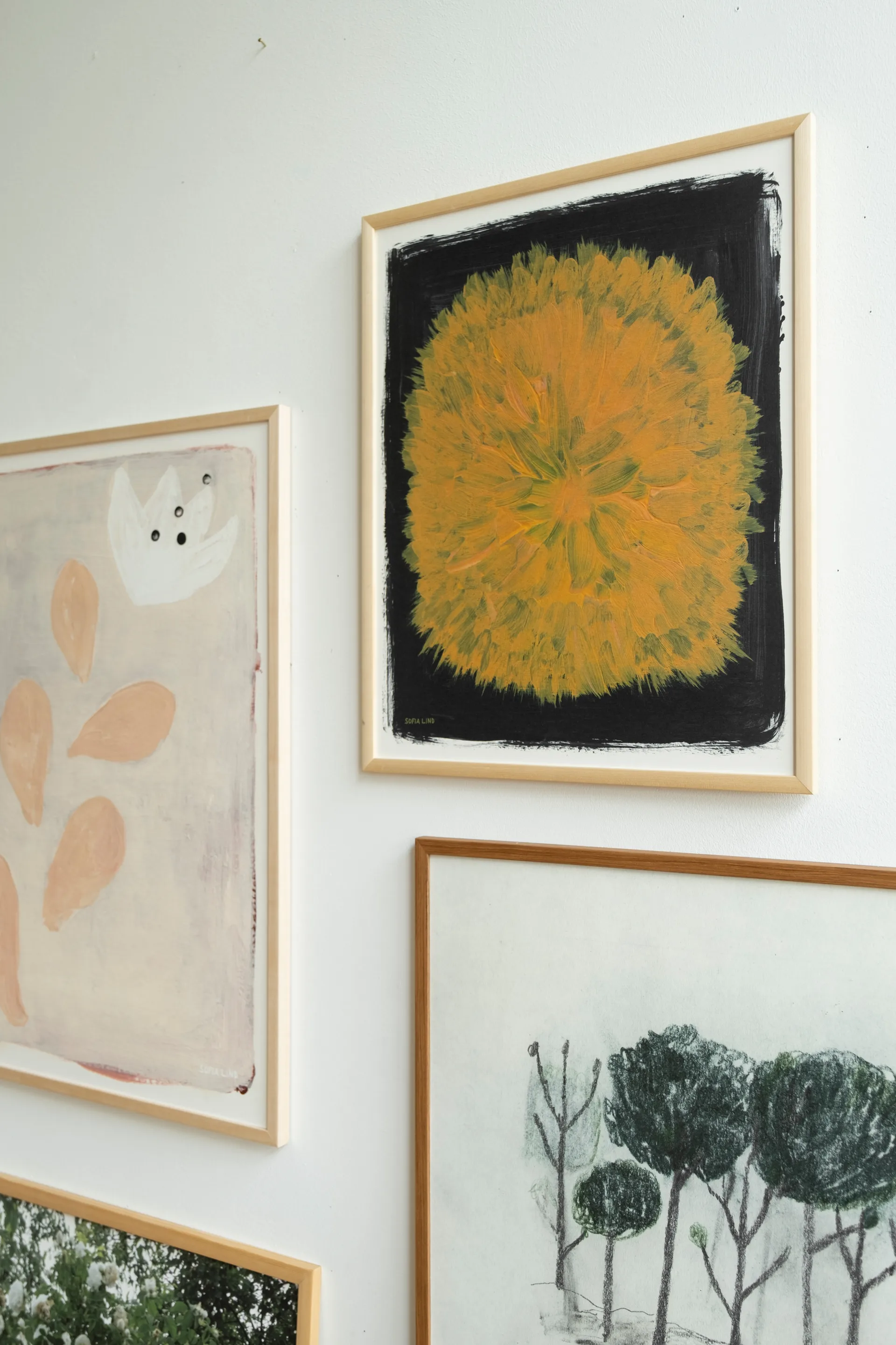 Dandelion poster 40x50 cm, Yellow-black Fine Little Day