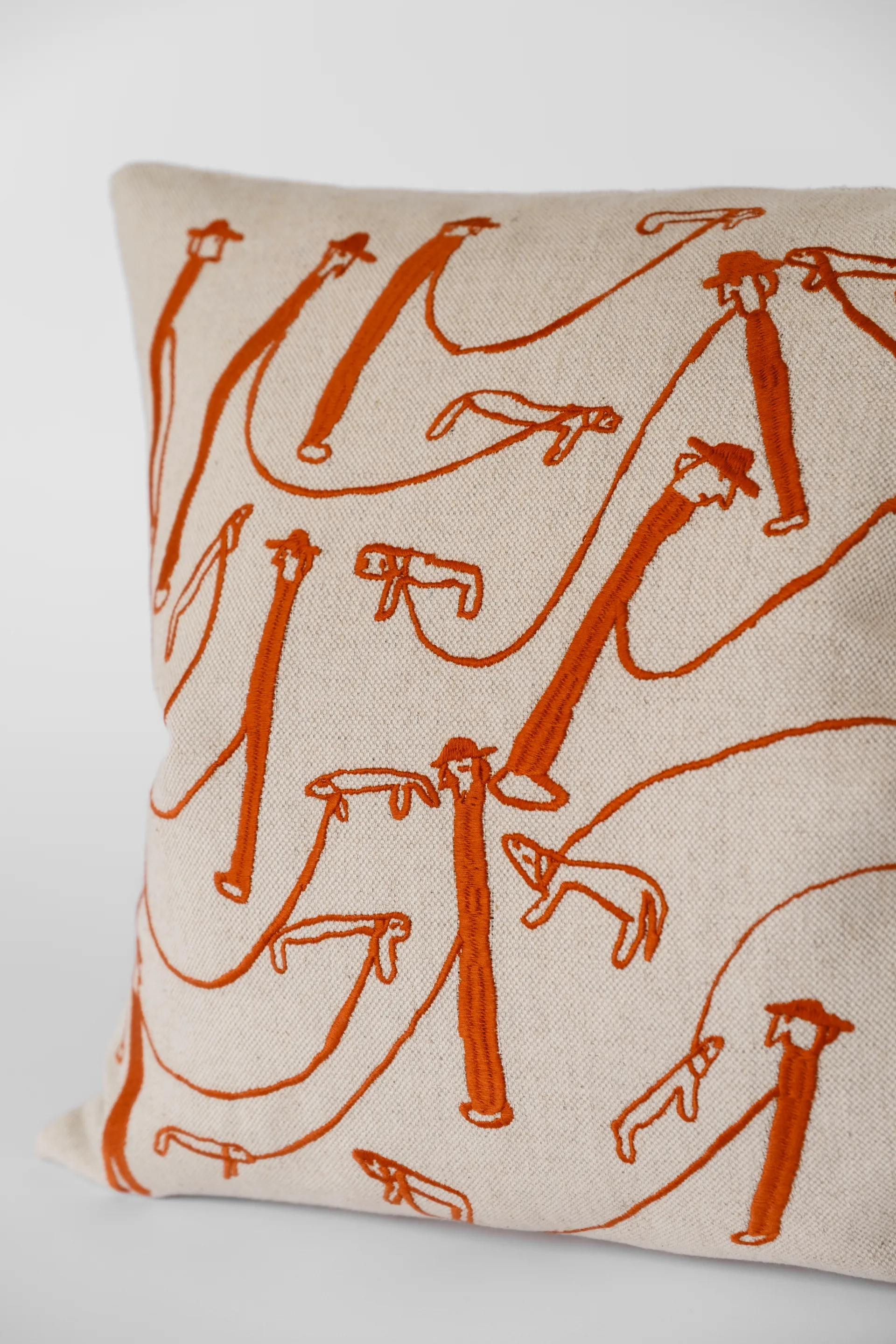 Dog walk cushion cover 48x48 cm, Natural-orange Fine Little Day