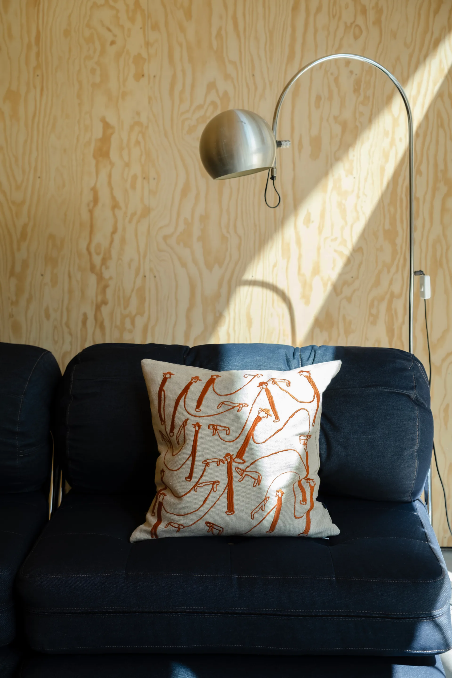 Dog walk cushion cover 48x48 cm, Natural-orange Fine Little Day