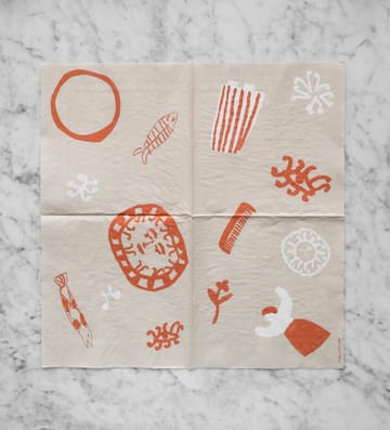 Figures napkin 20 pack - Beige-red - Fine Little Day