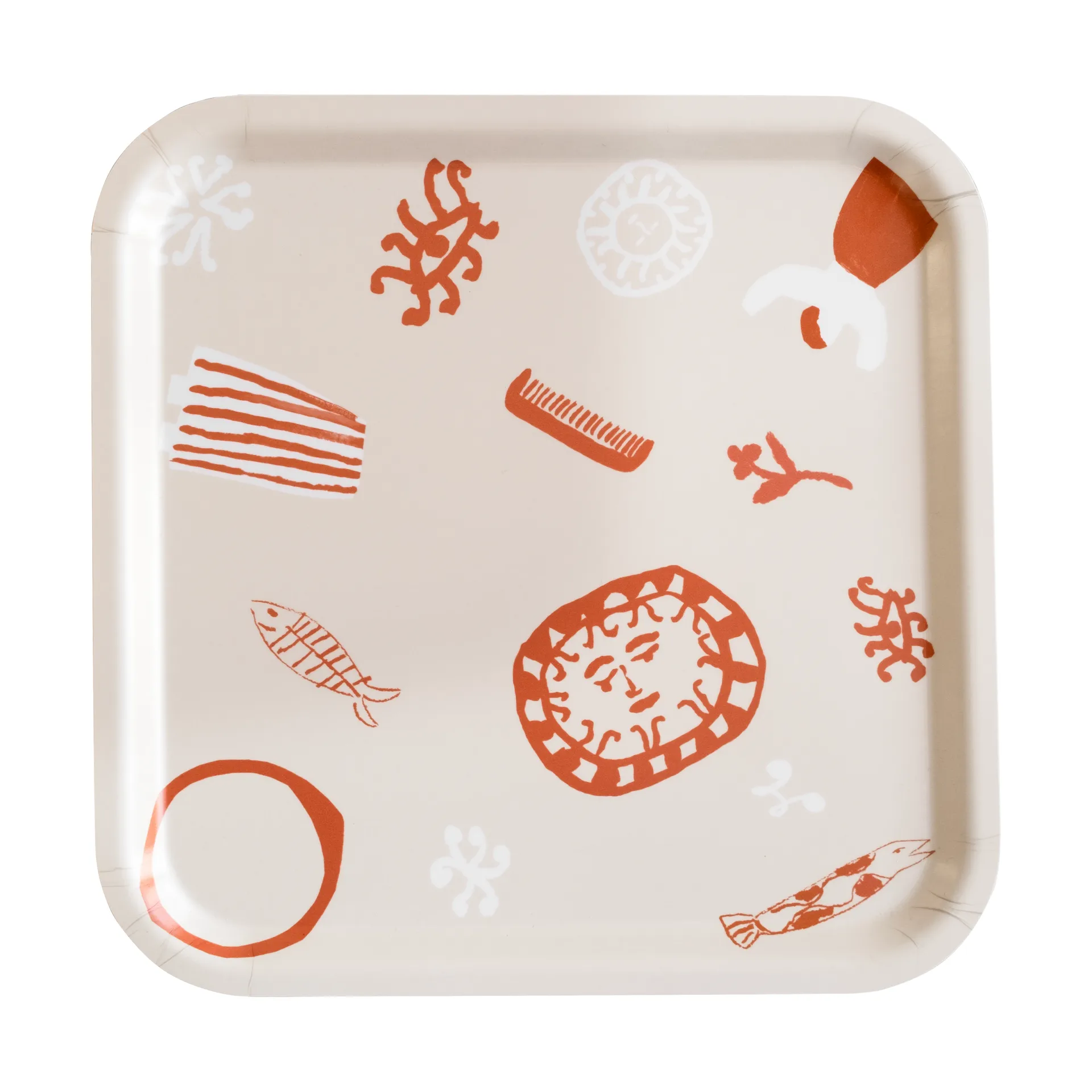 Figures tray 32x32 cm, White-Red Fine Little Day